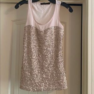 Light pink sparkly tank top